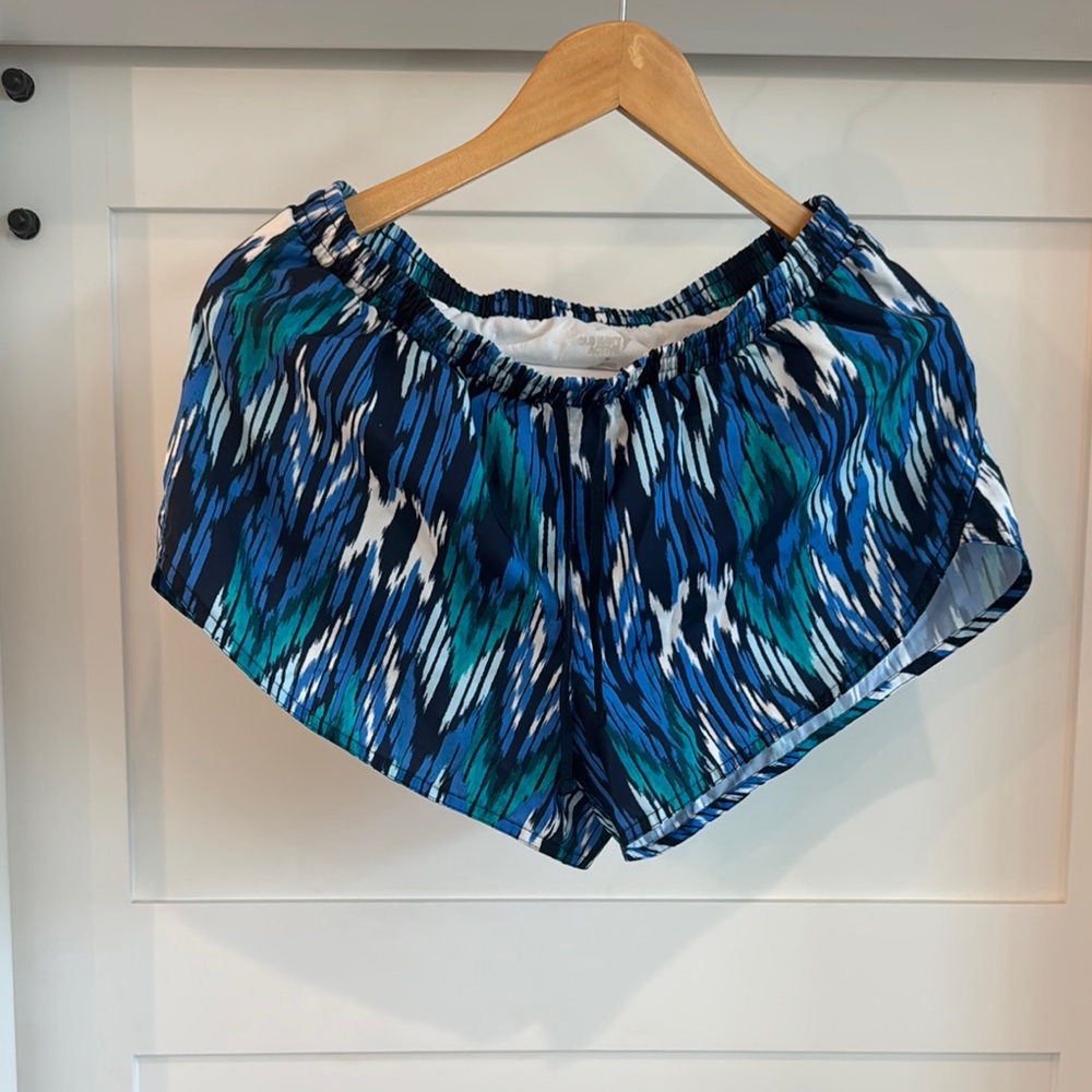 Blue and Green Patterned Shorts